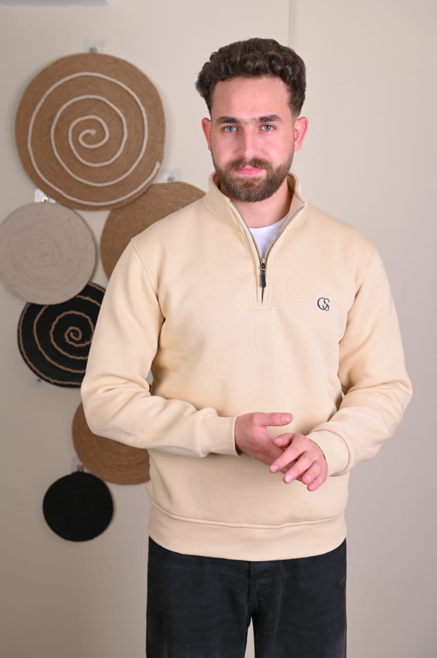 Offscene Half-zip shirt - Beige-offscene