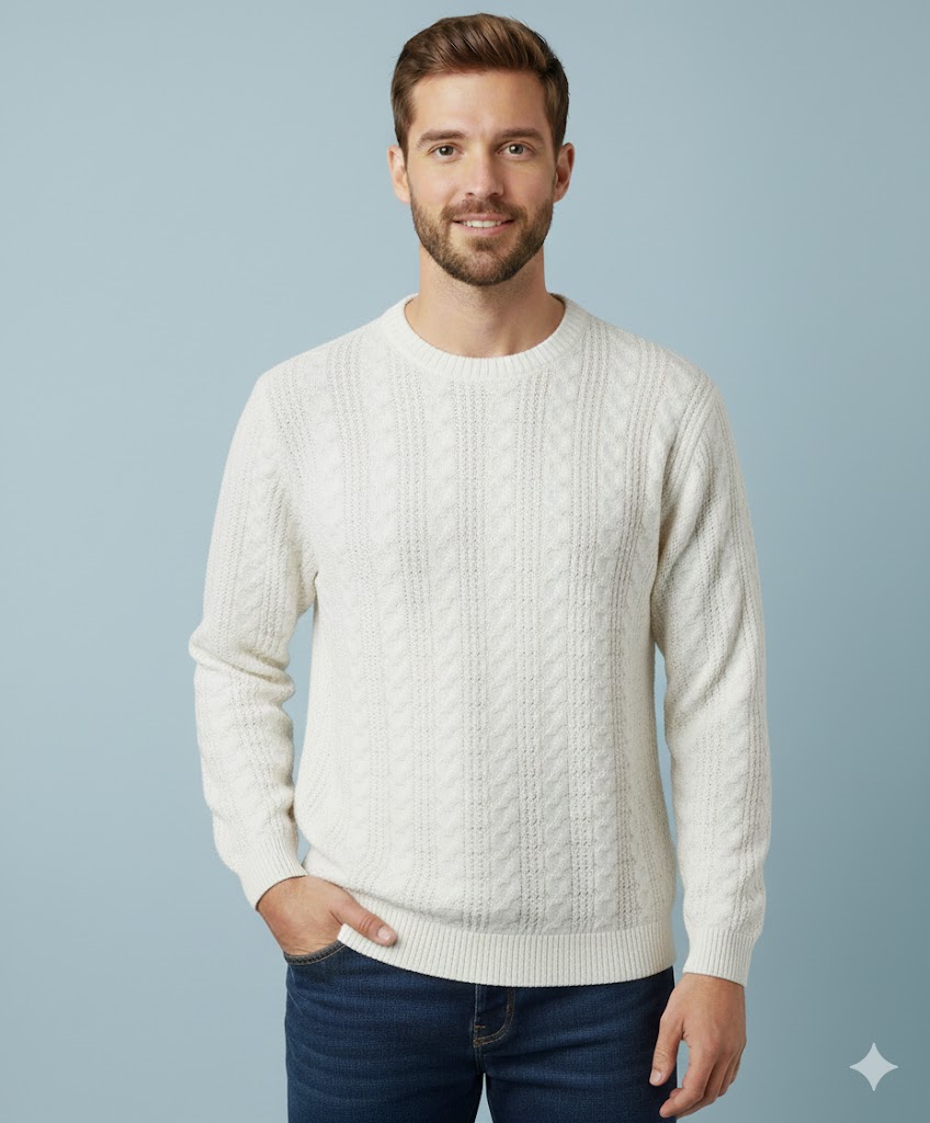 Offscene Round Neck-carving pullover- Off- white-offscene