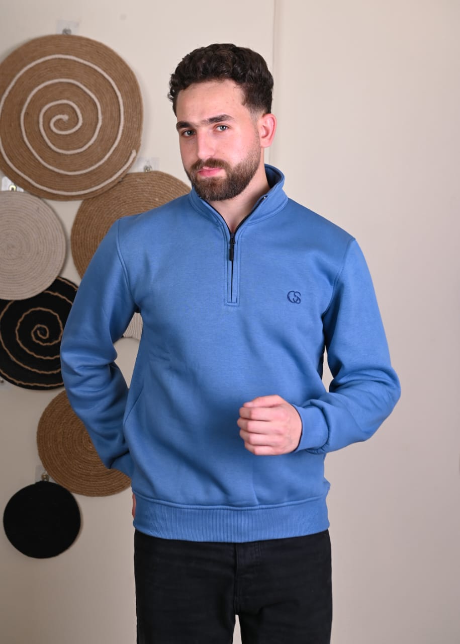 Offscene Half-zip shirt - Baby Blue-offscene